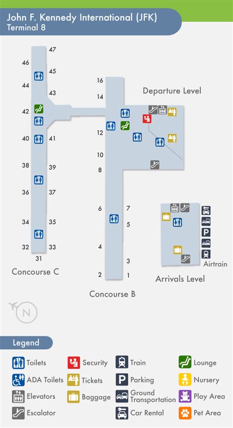 American Airlines Jfk Terminal 8 Map