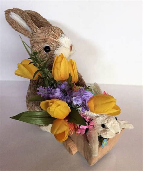 Easter Bunny Floral Arrangement Bunny Fun Father And Son Etsy Spring