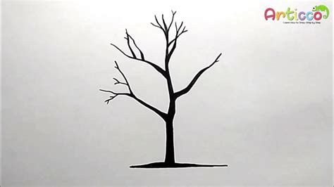 Cherry tree branch with flowers, leaves and berries stock. How To Draw Tree Silhouette Step by Step #TreeDrawing ...