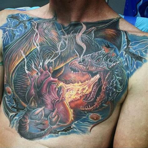Dragons are one of the most popular tattoo designs for men. 40 Dragon Chest Tattoo Designs For Men - Mythical Monster ...