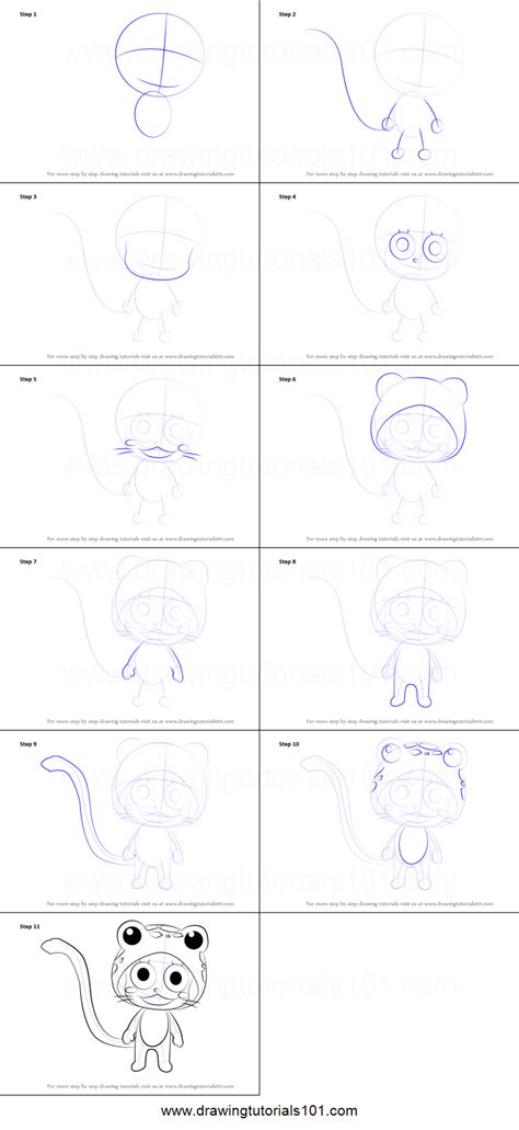 How To Draw Frosch From Fairy Tail Printable Step By Step