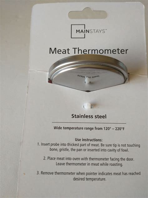 Mainstays Meat Thermometer Stainless Steel T731 Oven And Dishwasher Safe