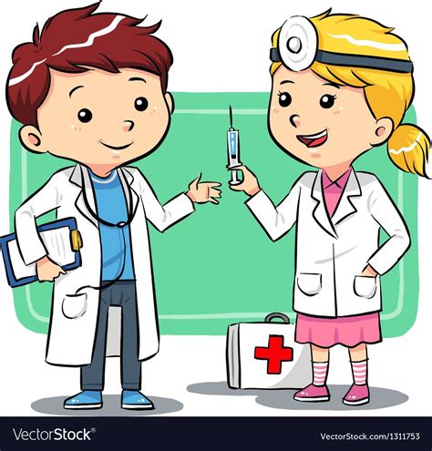 Kids Playing To Be A Doctors Vector Eps8 File Download A Free Preview