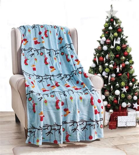 24 Pieces Ornaments Holiday Throw Design Micro Plush Throw Blanket