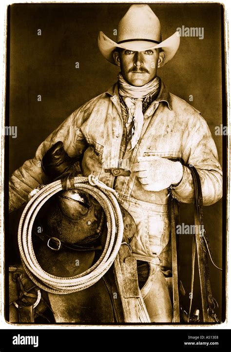 Portrait Of A Real Working Cowboy In Arizona Stock Photo Alamy