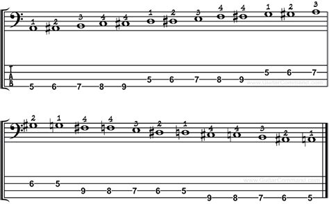 Bass Scales Reference All Bass Guitar Scales Tab Notation And Patterns