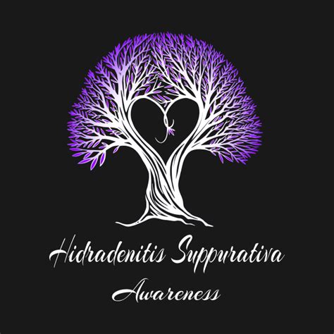 Hidradenitis Suppurativa Awareness Teal Ribbon Tree With Heart