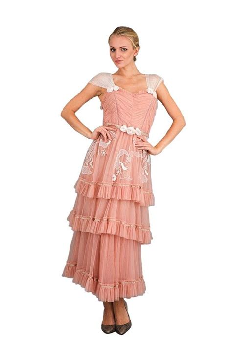 Romantic Frilled Vintage Inspired Tea Party Dress In Pink By Nataya
