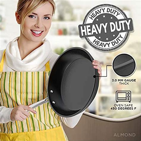 Non Stick Skillet Frying Pan Premium Aluminum Fry Pans With Glass Lid
