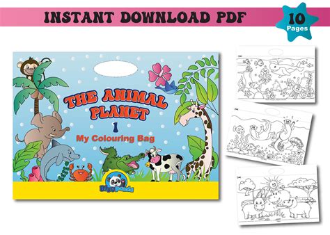 Animal Planet Coloring Book For Kids Etsy
