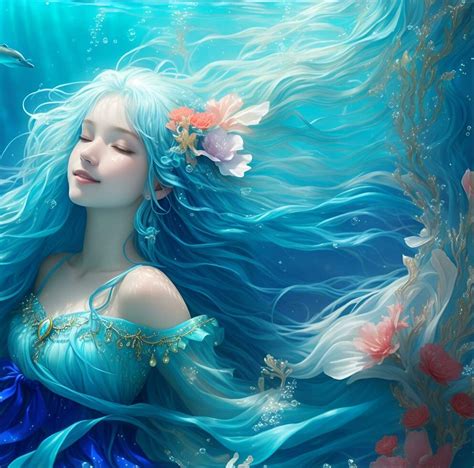 The Blue Aquarius Mermaid In The Deep Ocean Incredibly Beautiful Ai