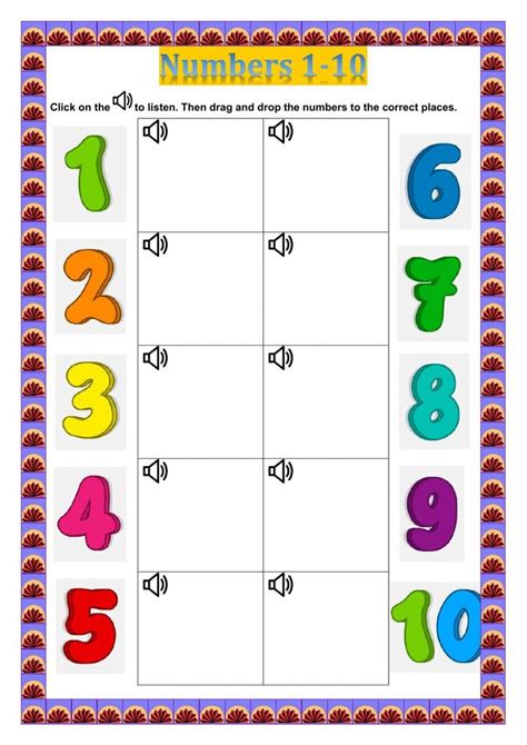 Numbers 1 10 Activity Numbers 1 10 Activities Educational Assistant