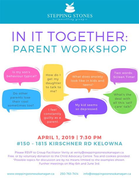 In It Together Parent Workshop Stepping Stones Counselling Group