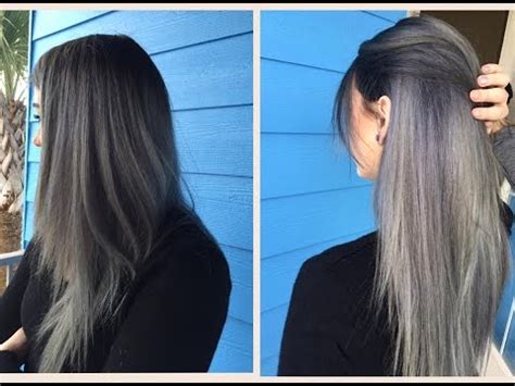 Clients with a darker hair color will have to be patient and understand it is a multiple appointment process to lighten the hair to achieve this look while i like to call this color silver platinum. How To: Do a Dark Grey Ombre | Hair Tutorial - YouTube