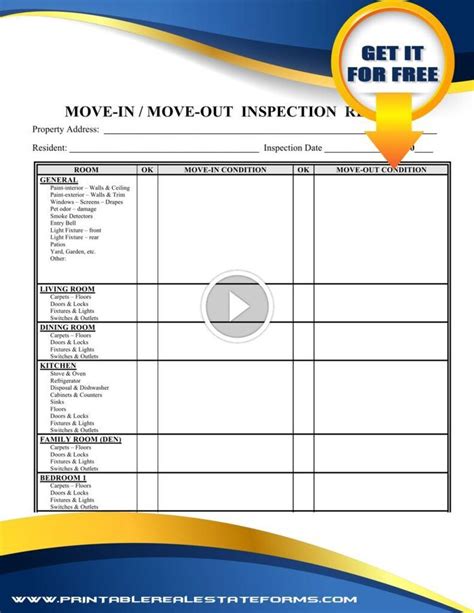 Move In Move Out Inspection Report Get Printable Pdf Word Documents