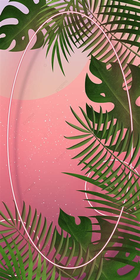 Tropical Pink Neon Lights Phone Screen Background Tropical Phone