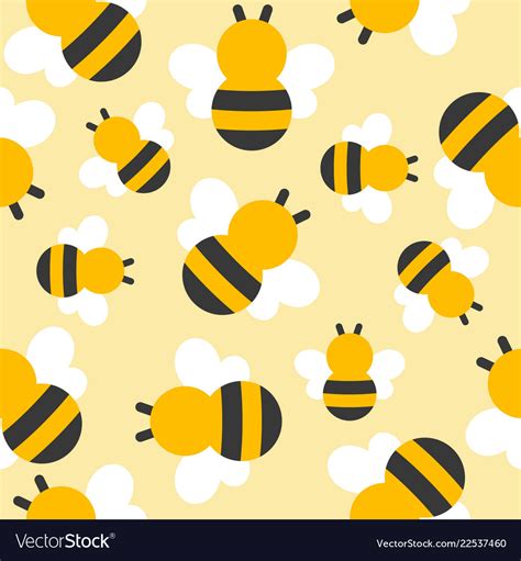 Cute Bee Seamless Pattern For Wallpaper Royalty Free Vector