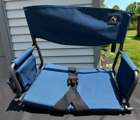 Gci Outdoor Blue Foldable Stadium Chair Bleacher Back Seat Sport