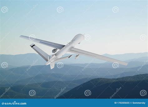 Spy Unmanned Aerial Vehicle And X28uavand X29 Flies Over Low Mountains In