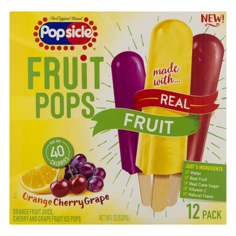 Save On Popsicle Fruit Pops Orange Cherry Grape 12 Ct Order Online