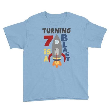 7th Birthday Rocket T T Shirt Turning 7 Is A Blast Funny Rocket