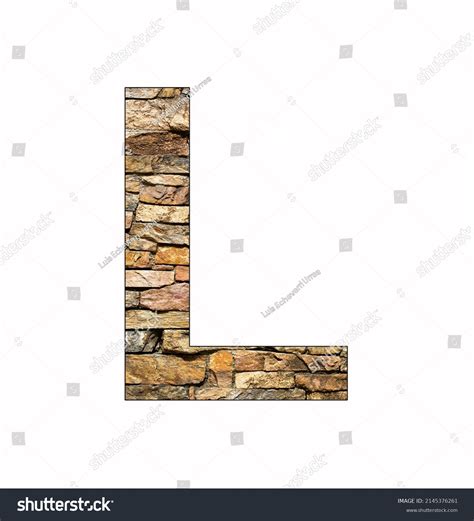 Alphabet Letter L Rustic Stone Background Stock Photo