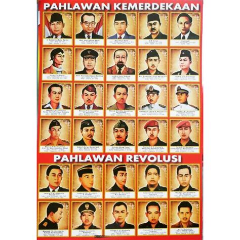 Jual Poster Edukasi Pahlawan Kemerdekaan Dan Pahlawan Revolusi