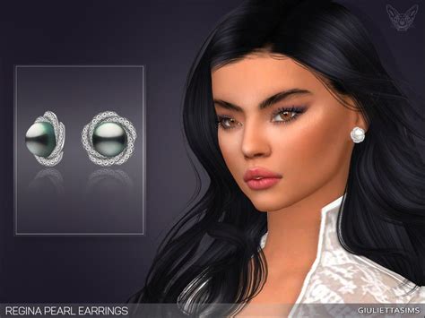 Sims 4 — Regina Pearl Earrings By Giuliettasims — 6 Swatches Base