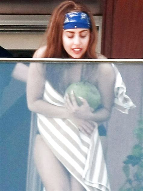 Lady Gaga Goes Nearly Nude On Hotel Balcony Porn Pictures Xxx Photos