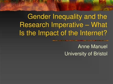 Ppt Gender Inequality And The Research Imperative What Is The