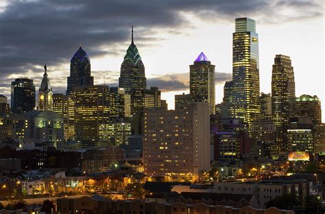 Philadelphia Center City Skyline At By Jerry Driendl