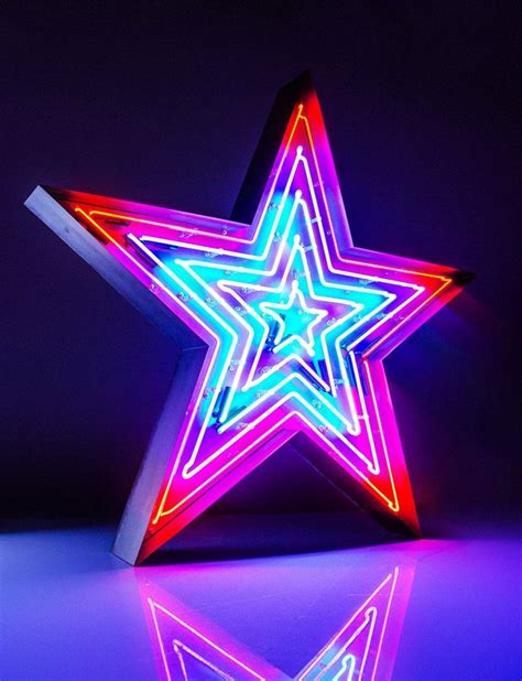 Large Neon Star Multi Coloured Neon Steel Costruction 1200mm High