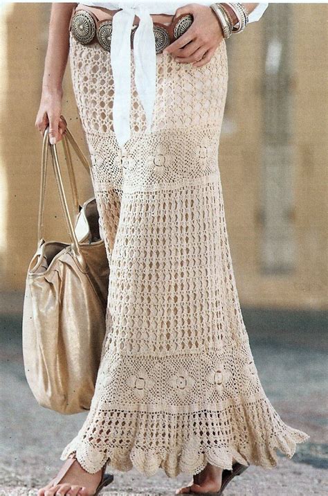 Crocheted Western Boho Long Skirt Made To Order Etsy Crochet Maxi