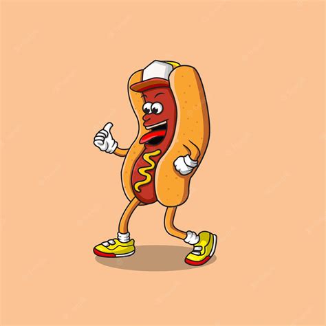 Premium Vector Hotdog Cartoon Mascot Logo