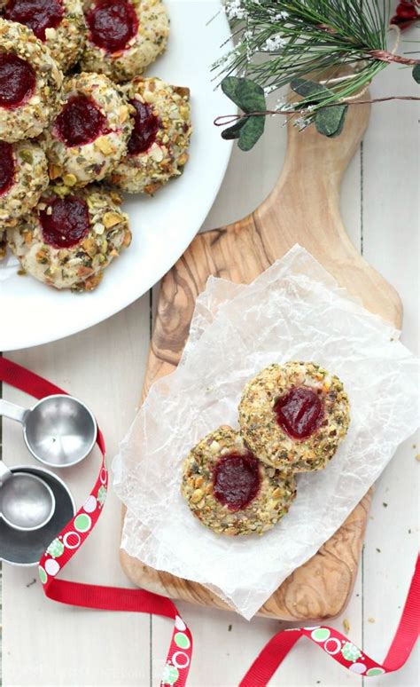 Cranberry Pistachio Cream Cheese Thumbprint Cookies Baking A Moment