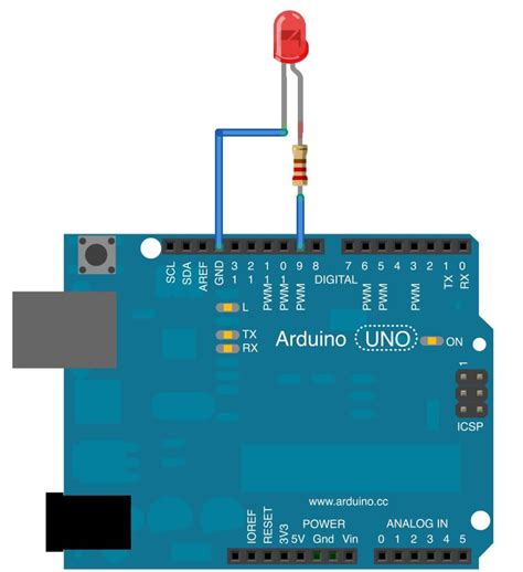 Fade An Led With Pulse Width Modulation Using Analogwrite Programming Electronics Academy