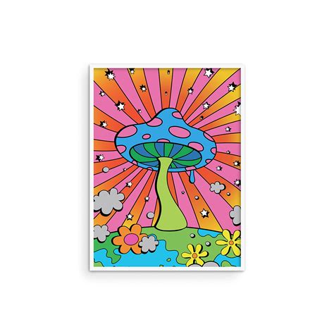 buy haus and hues mushroom poster trippy posters indie posters posters for room aesthetic