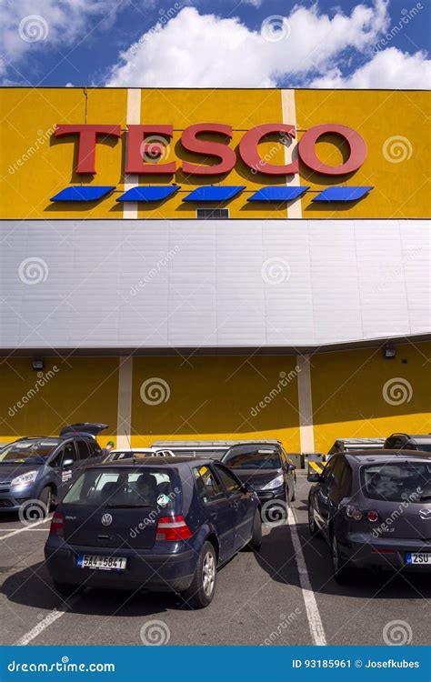 Tesco Company Logo On The Supermarket Building Editorial Photo Image