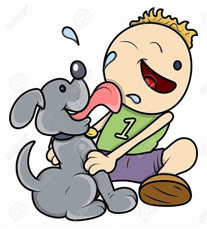 Licking Dog Face Kid Lick Vector Clipart