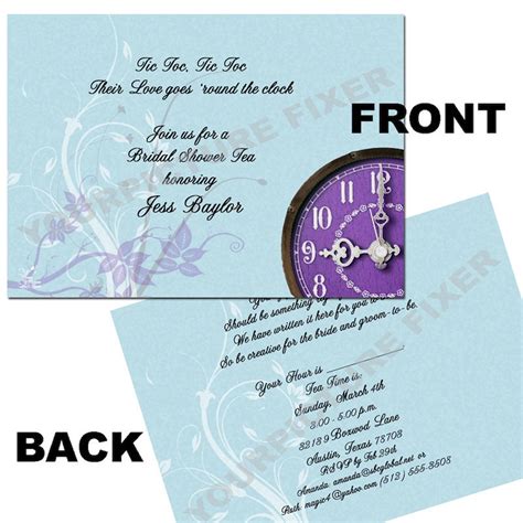 around the clock bridal shower invitation custom invitation etsy