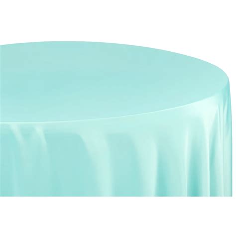 Turquoise Lamour Satin 132 Round Tablecloth Cv Linens