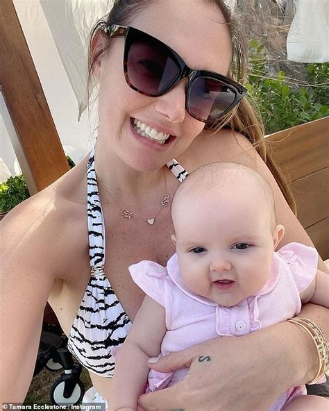 Tamara Ecclestone Wears Black Bikini As She Poses With Baby Daughter Serena Three Months