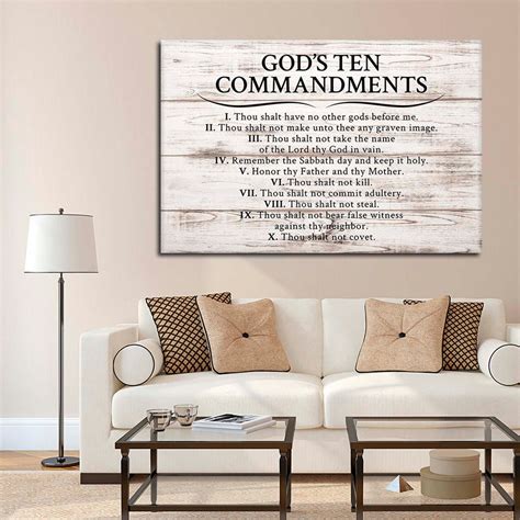 Gods Ten Commandments Canvas Wall Art Elephantstock