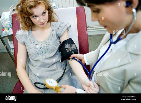 Blood Pressure Woman Stock Photo Alamy