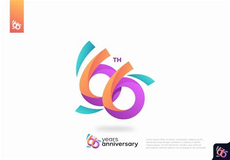 Premium Vector Number 66 Logo Icon Design 66th Birthday Logo Number
