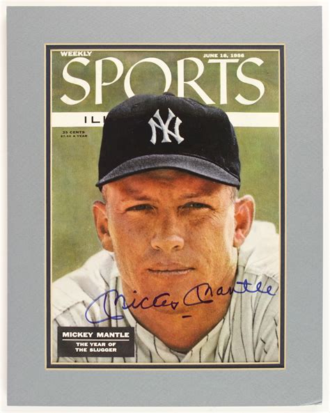 lot detail 1956 sports illustrated magazine cover signed by mickey mantle new york yankees jsa