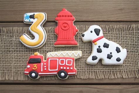 Fire Truck Cookies Fire Truck Birthday Fire Truck Party Etsy
