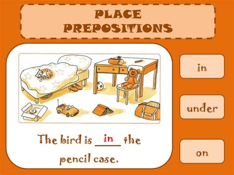 Place Prepositions In Under On Online Presentation