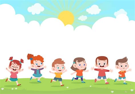 Premium Vector Happy Kids Together Vector Illustration