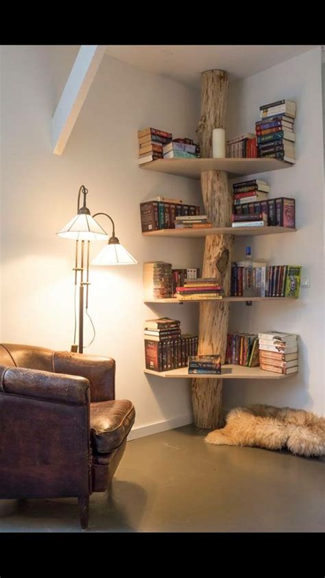 Floating corner shelves stacy risenmay. Corner Tree Bookshelf! Love this- could probably be a diy ...